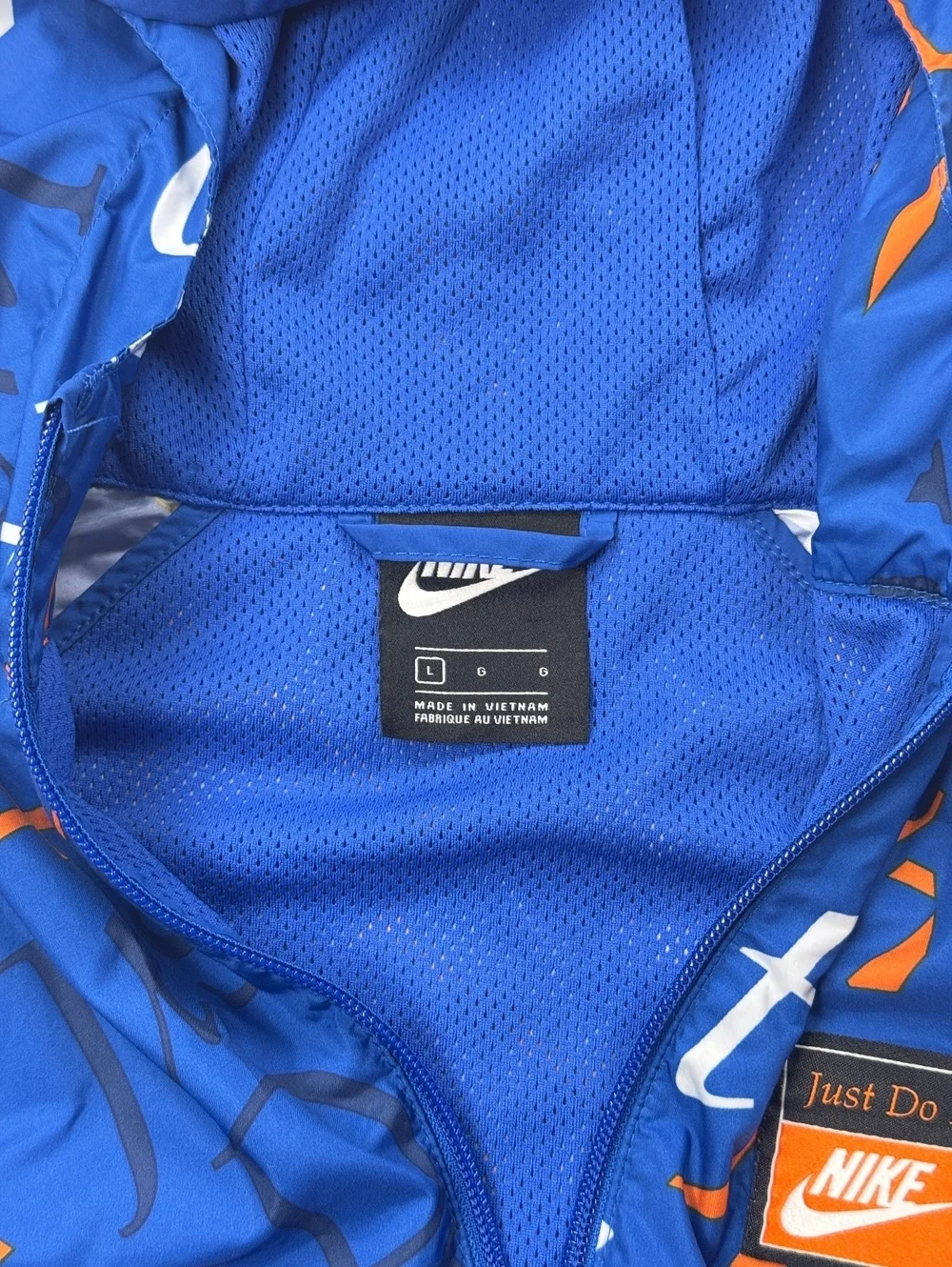 Nike Just Do It Windrunner Jacket Blue 2010s Streetwear - Boys L